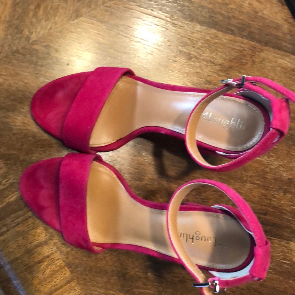 Suede ankle strap sandals